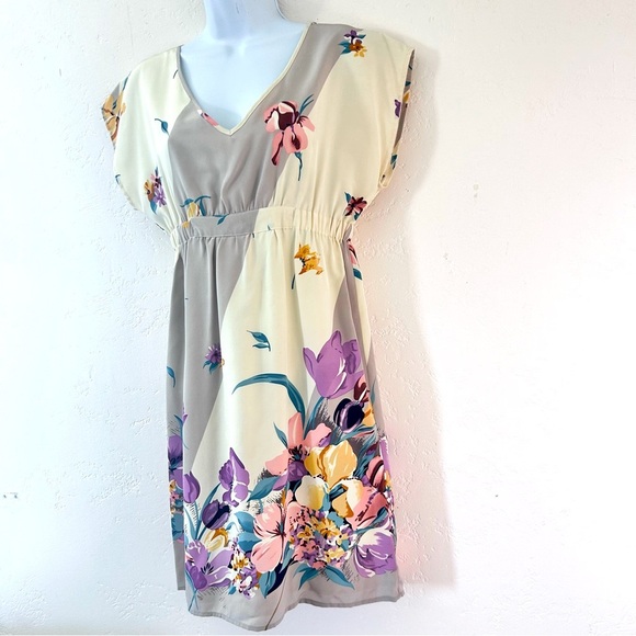 YUMI KIM x Anthropologie Silk Kimono Spring Floral Mini Dress S Empire Waist - Picture 5 of 11